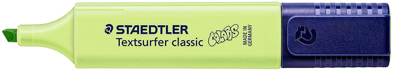 Staedtler Textsurfer Classic 364 Pastel Marcador Fluorescente - Punta Biselada - Trazo entre 1 - 5mm - Tinta con Base de Agua - Color Verde Lima · Pack de 10 uds.