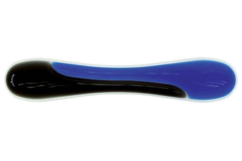 Kensington Reposamuñecas de Gel Duo - Almohadilla de Gel - Canal de Ventilacion - Combinacion de Colores en Dos Tonos - Acabado Suave - Color Azul/Negro Gris