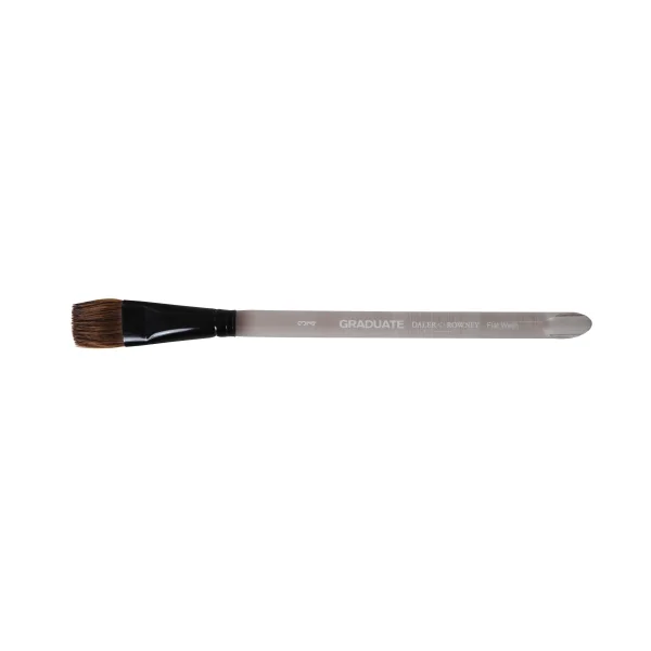 Daler Rowney Graduate Pincel Acuarela - Mezcla de Pelo de Pony y Sintetico - Mango Corto - Plano Lavis 3/4" · Pack de 3 uds.
