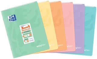 Oxford Easybook A5 Libreta Grapada - Tapa de Plastico Resistente - 1 Linea con 2 Margenes - 48 Hojas de Papel Pastel - Ideal para Tomar Notas y Apuntes · Pack de 10 uds.