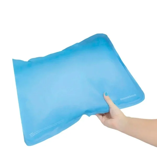 Innovagoods Refrish Cojin Refrescante Rellenable - Apto para Frigorifico - PVC - 52x35cm - Color Azul