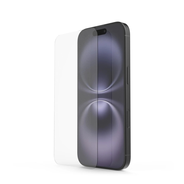 Hama Clear Protect Protector de Pantalla para iPhone 16 - Antihuellas - Vidrio de Seguridad - Grado de Dureza 9H - Color Transparente
