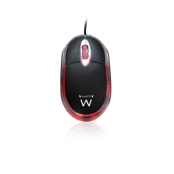 Ewent Raton Minioptico USB - Mini Raton Optico USB - 1000dpi - Cable de 1.15m - Plug and Play - 3 Botones - Color Negro