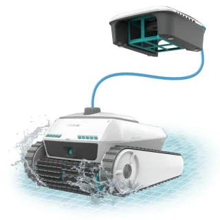 Cecotec Conga Pooldroid 10000 TotalClean AquaSkater Robot Limpiapiscinas Todoterreno hasta 300m2 - Fondos, Paredes y Superficie - Succion 230 L/min - Doble Rodillo - Autonomia de 150min - Co