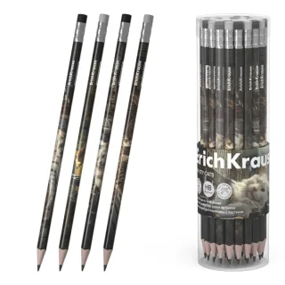 ErichKrause Big City Cats Lapiz de Grafito con Goma de Borrar - Mina HB - Cuerpo Triangular - Agarre Ergonomico - Colores Surtidos · Pack de 42 uds.
