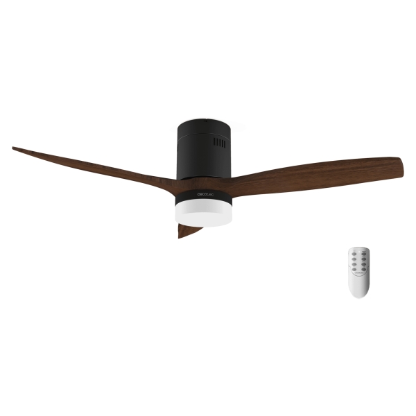 Cecotec EnergySilence Aero 5600 Classic Black Ventilador de Techo con 3 Aspas y Luz Integrada - 40W - Diametro de 52" - 6 Velocidades - Modo Invierno - Temporizador - LED de 18W - Color Negro