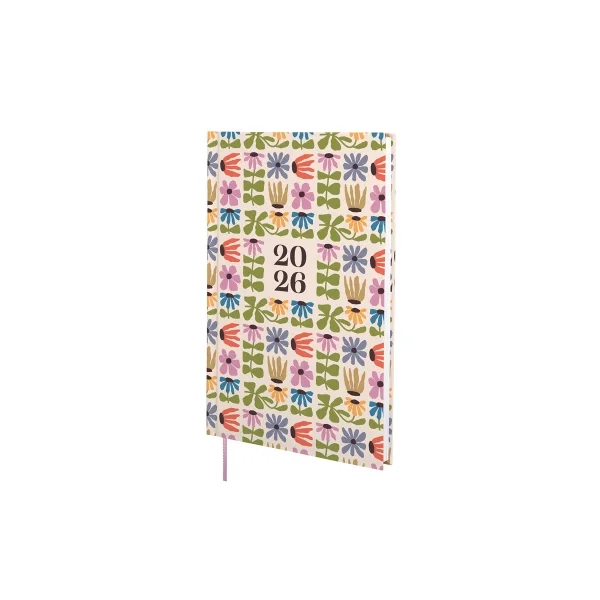 Finocam Dynamic Porto Design Agenda en Catalan - Anual 2026 - Tapa Dura - Formato Y10 - 145x12x210mm - Semana Vista en Vertical - Tematica de Flores
