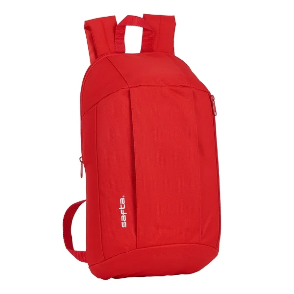 Safta Mini Mochila - Hombreras Acolchadas - Cremallera - Asa Superior - Bolsillo Frontal - Ajustables y Confortables - 8.5L - 220x100x390mm - Color Rojo