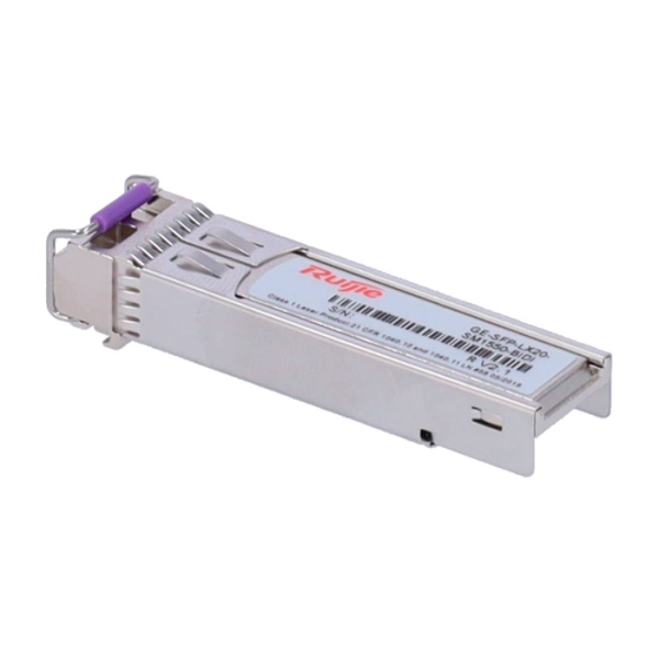 Ruijie GE-SFP-LX20-SM1550-BIDI Modulo Transceptor SFP - 1000Base-LX - Fibra Optica hasta 20km - Bidireccional - Transmision a 1550nm y Recepcion a 1310nm - Color Acero