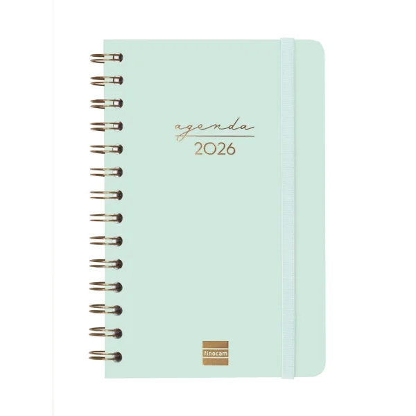 Finocam Alma Agenda - Anual 2026 - con Espiral - Formato E5 - 131x19x190mm - Semana Vista Horizontal - Color Menta