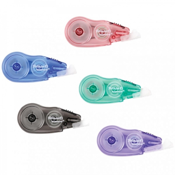 Pelikan Fancy Roller Mini Corrector 5mmx6m - Tapon para Proteger la Punta - Tornillo de Ajuste - Empuñadura de Goma Ergonomica - Colores Surtidos - 301961 · Pack de 20 uds.