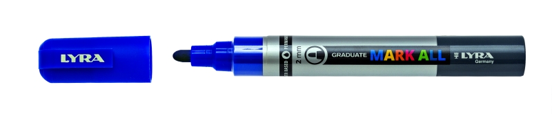 Lyra Mark All Rotulador Permanente - Multisuperficie - Punta Redonda - 2mm - Color Azul Oscuro · Pack de 6 uds.