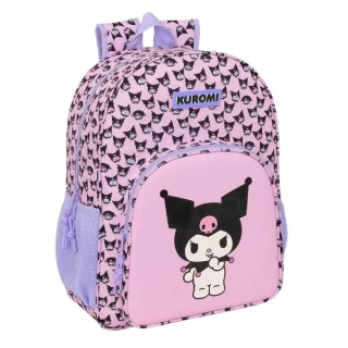 Safta Kuromi Mochila - Adaptable a Carro - Bolsillo Frontal - Portabotellas - Cremallera con Doble Tirador - Asa de Mano - Hombreras y Espalda Acolchada - 33x42x14cm - Color Rosa