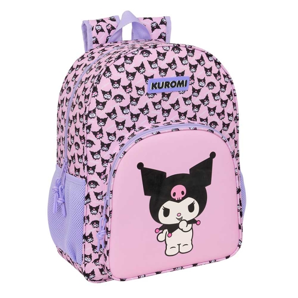 Safta Kuromi Mochila - Adaptable a Carro - Bolsillo Frontal - Portabotellas - Cremallera con Doble Tirador - Asa de Mano - Hombreras y Espalda Acolchada - 33x42x14cm - Color Rosa
