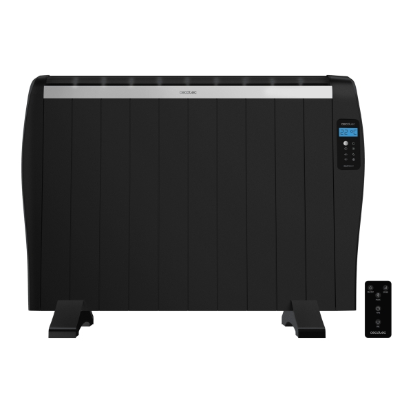 Cecotec ReadyWarm 2100 Thermal Emisor Termico con 10 Elementos - 1500W - Cobertura hasta 20 M² - Pantalla LCD - Mando a Distancia - Programador Semanal - Termostato - Color Negro