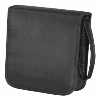 Hama Antistatic Archivador de Nylon para 40 CDs/DVDs - Fundas de Poliester - Proteccion contra Cargas Electrostaticas - 16.4x17x6.1cm - Color Negro