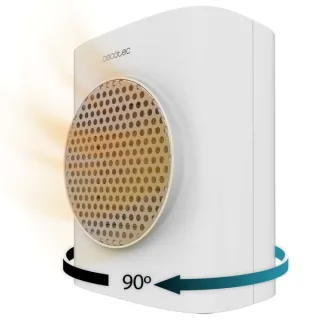 Cecotec ReadyWarm 1570 Max Ceramic Rotate Smart Calefactor Ceramico de Sobremesa - Potencia de 1500W - Oscilante - Pantalla Digital - Termostato Regulable - 3 Modos de Calor - Color Blanco
