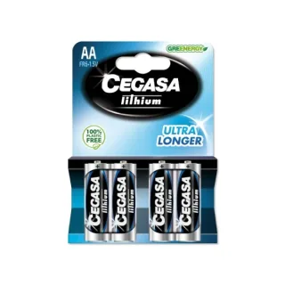 Cegasa Lithium Pack de 4 Pilas de Litio AA FR6 1.5V
