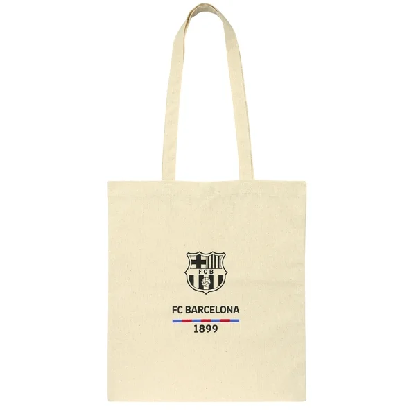 Safta F.C.Barcelona Tote Bag Bolsa de Tela - 38x42cm - Color Blanco
