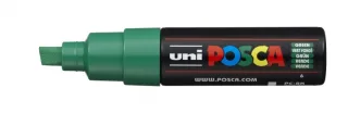 Posca PC-8K Marcador de Pintura Base al Agua - Punta Biselada Acrilica 8mm - Linea Gruesa - Resistente a la Luz - Color Verde · Pack de 6 uds.