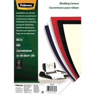 Fellowes Portadas de Carton Fellowes - Tamaño A4 - Acabado en Simil Piel - Amplia Gama de Colores y Texturas - Fabricadas con Carton Reciclable