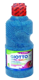 Giotto Extra Quality Glitter Tempera - 250ml - Lispa para el Uso - Botella Bio Pet - Color Cyan