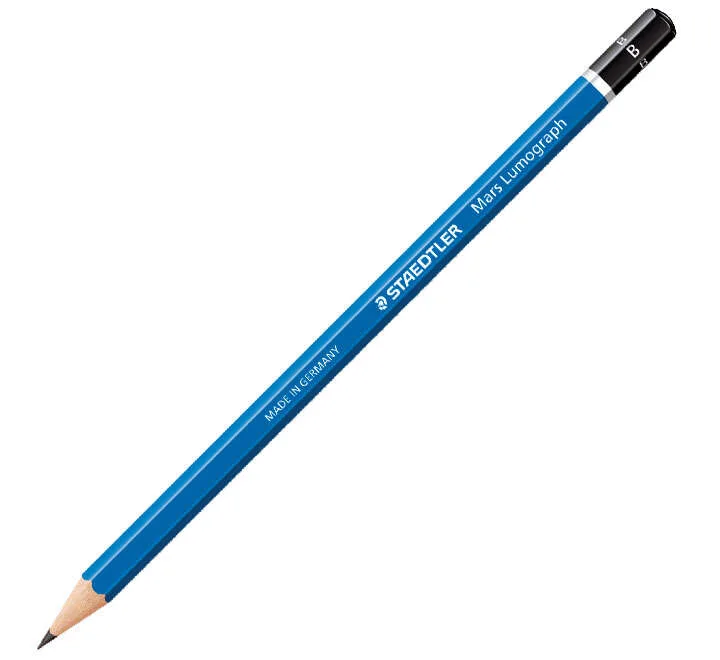 Staedtler Mars Lumograph 100 Lapiz de Grafito Hexagonal - Mina B Ultrarresistente de 2mm - Madera de Bosques Sostenibles - Caja de 12 ud · Pack de 12 uds.
