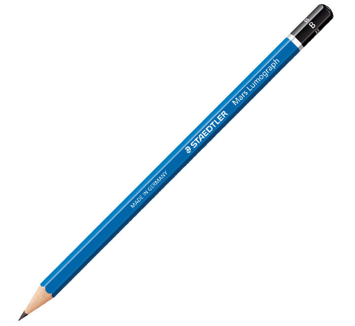 Staedtler Mars Lumograph 100 Lapiz de Grafito Hexagonal - Mina B Ultrarresistente de 2mm - Madera de Bosques Sostenibles - Caja de 12 ud · Pack de 12 uds.