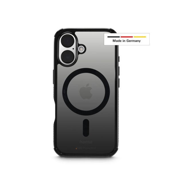Hama Extreme Protect Funda para iPhone 16 - Magnetico - Antideslizante - Policarbonato - Proteccion D3O - Bordes Elevados - Color Negro