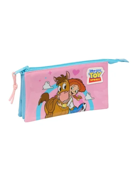 Safta Jessie Portatodo - 3 Compartimentos con Cremalleras - Bolsillo Interior - 0.6L - 220x30x120mm - Color Rosa