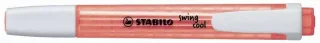 Stabilo Swing Cool Marcador Fluorescente - Cuerpo Plano - Punta Biselada - Trazo entre 1 y 4mm - Tinta con Base de Agua - Antisecado - Color Rojo · Pack de 10 uds.