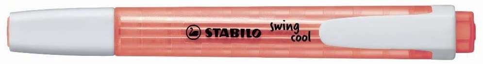 Stabilo Swing Cool Marcador Fluorescente - Cuerpo Plano - Punta Biselada - Trazo entre 1 y 4mm - Tinta con Base de Agua - Antisecado - Color Rojo · Pack de 10 uds.