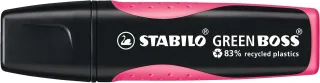 Stabilo Green Boss Marcador Fluorescente - Fabricado con un 83% de Plastico Reciclado - Trazo entre 2 y 5mm - Recargable - Color Rosa · Pack de 10 uds.