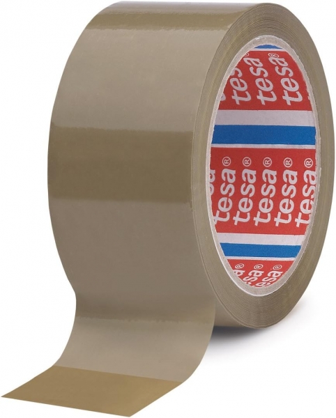Tesa 4089 Precinto de Embalar 50mm x 132 Metros - Fabricado en Polipropileno - Adhesivo de Caucho Natural - Color Marron · Pack de 36 uds.