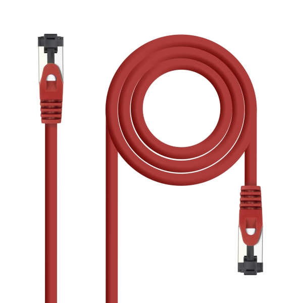 Nanocable Cable Red Latiguillo Cat.8.1 2Ghz LSZH SSTP AWG26 - Longitud 0.30m - Color Rojo