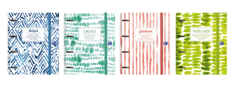Oxford Europeanbinder Japandi A4+ - Tapa Extradura - Lomo 45mm - Anillas 4Dx35mm - Recambio Vivos 1 Linea · Pack de 10 uds.