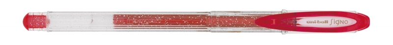 Uni-ball Signo Sparkling UM-120SP Boligrafo de Gel - Punta de Bola 1mm - Tinta Pigmentada Resistente al Agua y Luz - Efecto Purpurina - Color Rojo · Pack de 12 uds.