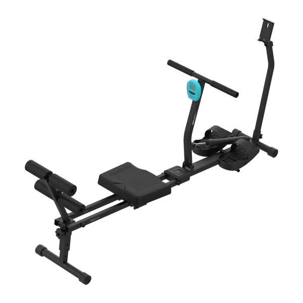 Cecotec Drumfit Rower CompactROW Maquina de Remo - Soporta hasta 110kg - Incluye Accesorios - Plegable - Resistencia Hidraulica de 12 Niveles - Kit de Montaje Incluido - Color Negro