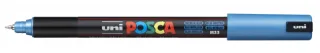 Posca PC-1MR Marcador de Pintura - Punta Roller de Fibra 0.7mm - Tinta Pigmentada Base al Agua - Linea Extrafina - Resistente a la Luz - Color Azul · Pack de 6 uds.