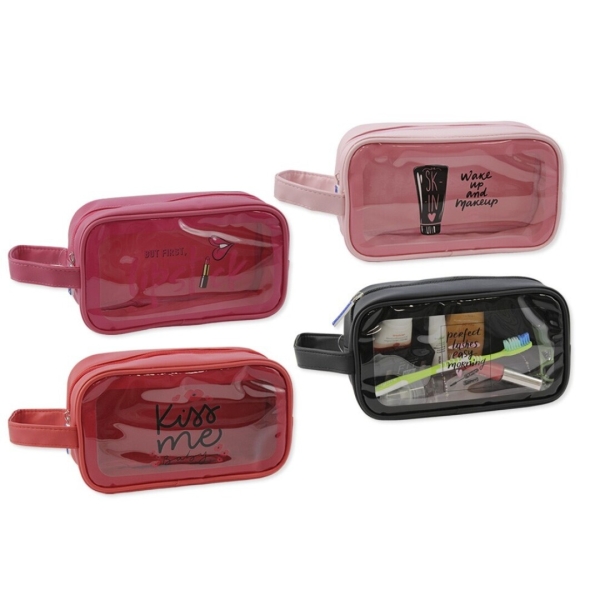 Lagart Make Up Neceser con Ventana Transparente - Asa de Transporte - Fabricado en PVC - Medidas 22x18x8cm - Diseños Surtidos · Pack de 12 uds.