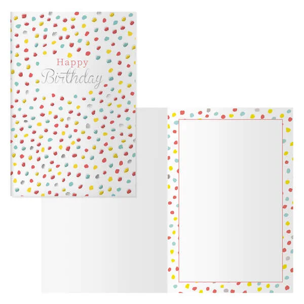 Dohe Pack de 6 Tarjetas de Felicitacion de Cumpleaños - 11.5x17cm - Impresion a Todo Color - Estampaciones con Pelicula de Color - Estampacion en Seco - Papel Offset Blanco de 300gr - Incluye Sobre de Color