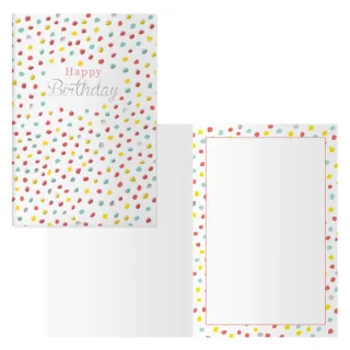 Dohe Pack de 6 Tarjetas de Felicitacion de Cumpleaños - 11.5x17cm - Impresion a Todo Color - Estampaciones con Pelicula de Color - Estampacion en Seco - Papel Offset Blanco de 300gr - Incluy
