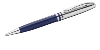 Pelikan Jazz Classic Boligrafo Retractil - Trazo de 1mm - Mecanismo de Giro - Capuchon y Clip Cromados - Recambio 337M Negro - Estuche de Regalo - Color Azul Marino · Pack de 3 uds.