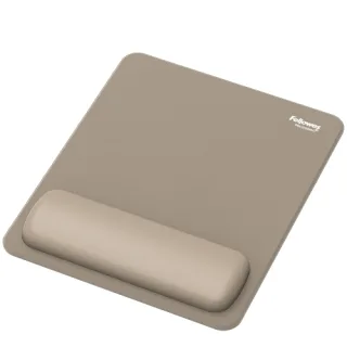 Fellowes Breyta Alfombrilla con Reposamuñecas - Revestimiento Antipolvo - Proteccion Antimicrobiana - Tacto Suave - Fabricado con Material Reciclado - 24x20x1.75cm - Color Beige Arena