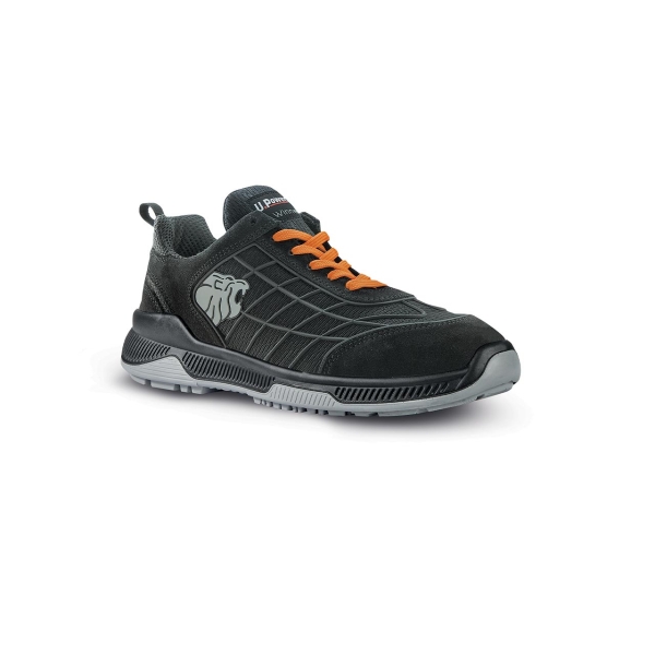 Upower Match S Calzado de Seguridad - Talla 38 - Gamuza Suave, Mesh Transpirable, Puntal Composite, Antiperforacion, Antideslizante, Suela Doble Densidad, Proteccion S1P FO SR - Color Negro