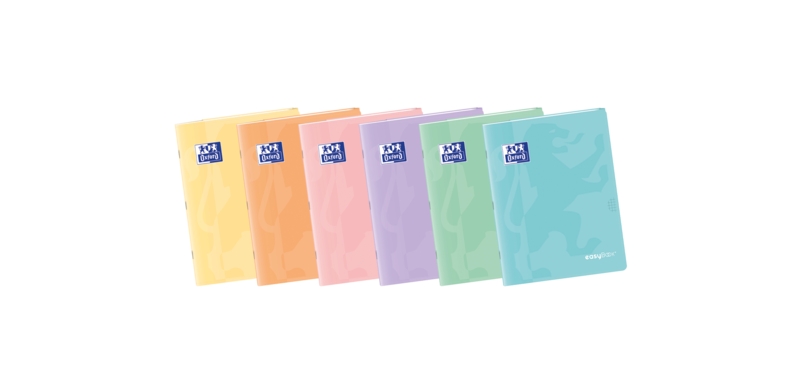 Oxford Easybook A5 Libreta Grapada - Tapa de Plastico Resistente - 48 Hojas con Margen - Diseño Pastel 4x4 - Ideal para Tomar Apuntes y Organizar tus Ideas · Pack de 10 uds.