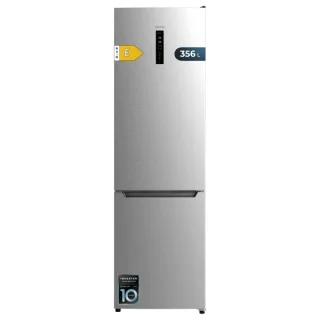 Cecotec Bolero CoolMarket Combi 356 Inox E Frigorifico Combi - Capacidad 356L - Modo Vacaciones - Frio Envolvente - Cajon Humedad Regulable - Clase E - 59.5x63.5x200cm - Color Acero