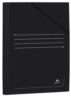 Mariola Carpeta de Carton Plastificado Folio 500gr/m2 - Medidas 34x25cm - Cierre con Goma Elastica - Color Negro · Pack de 20 uds.