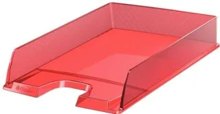 Esselte Europost Bandeja Portadocumentos - Plastico Transparente - Formato Vertical - A4 - Color Rojo · Pack de 10 uds.