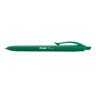 Milan P1 Touch Boligrafo de Bola Retractil - Punta Redonda 1mm - Tinta de Aceite - Escritura Suave - 1.200m de Escritura - Color Verde · Pack de 25 uds.